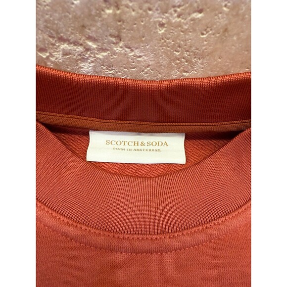 Scotch & Soda Felpa Organic Cotton Embroidered Sweatshirt Red Earth NEW Size M - Picture 4 of 11